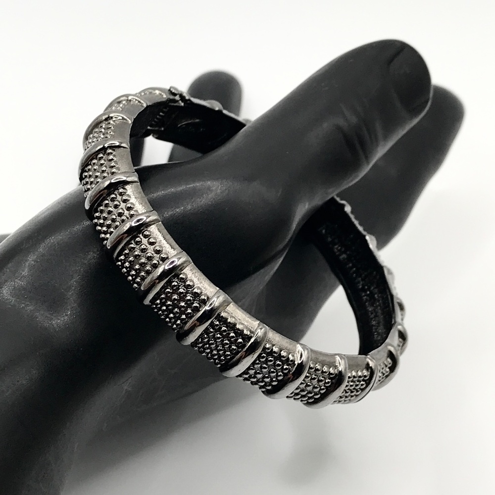 Cookie Lee Bracelet Easy On Gun Metal Urban Survival Whimsy Goth Grunge 7 1/4